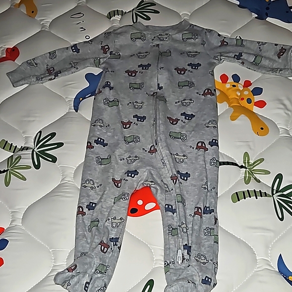 Carter's One Pieces 6 Month 2 Way Zipper Vehicle Themed Sleep And
